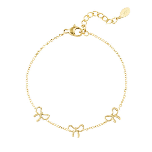 CHARMING BOWS ARMBAND GOLD