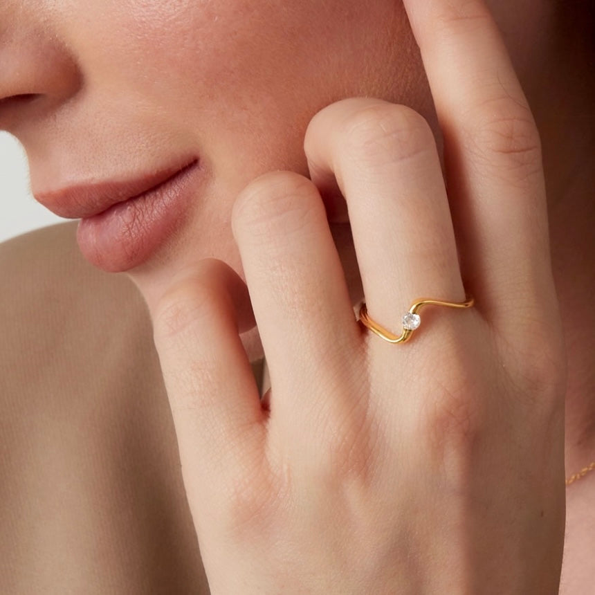 ASYMMETRISCHER RING GOLD