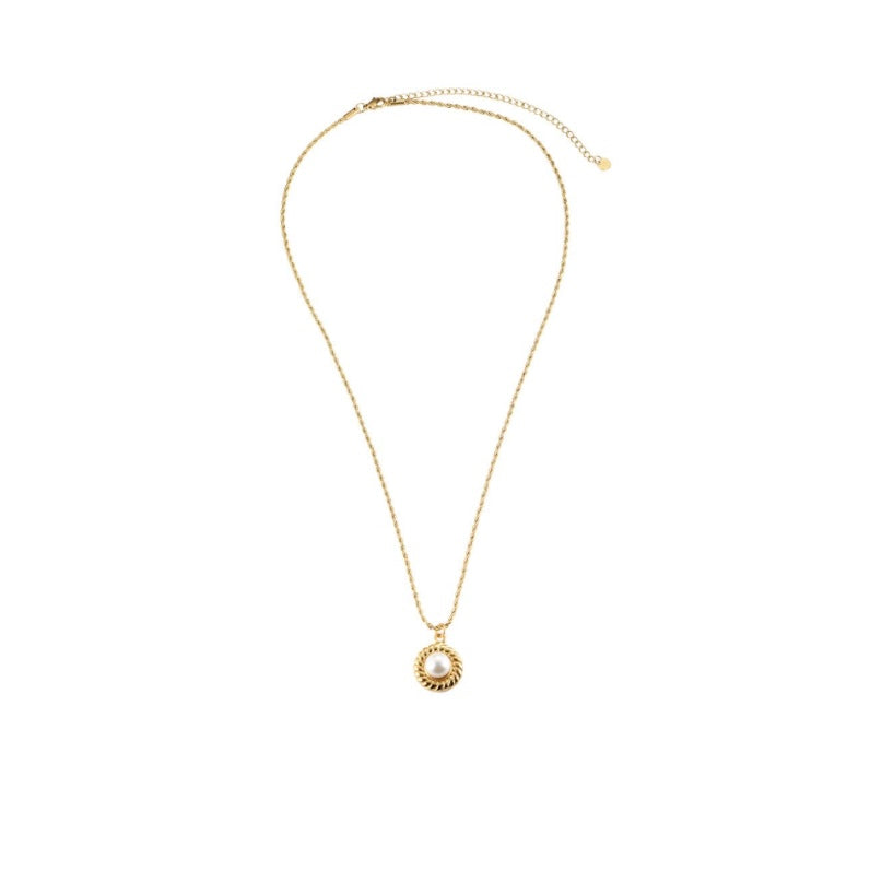 TURNED PEARL KETTE GOLD