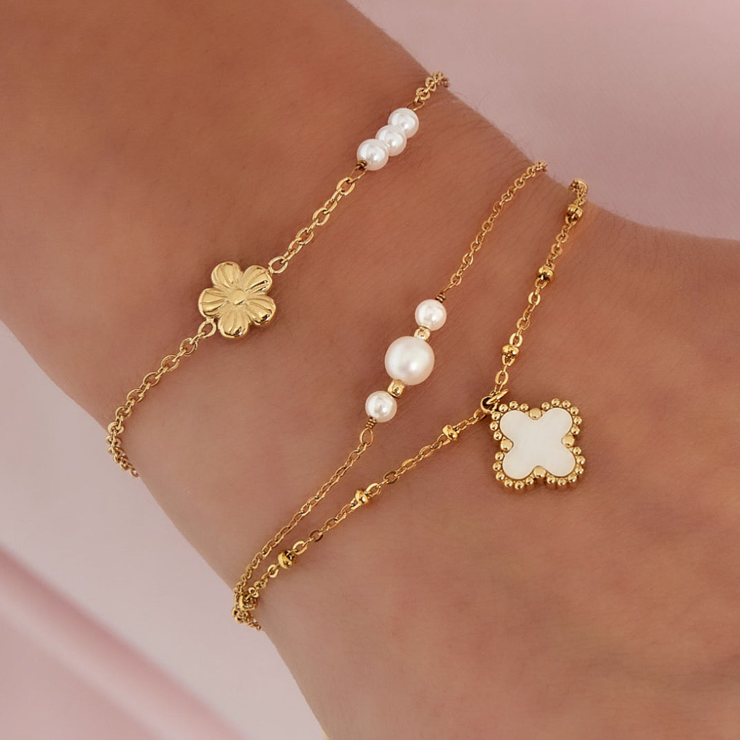 DOPPELTES KLEE ARMBAND GOLD